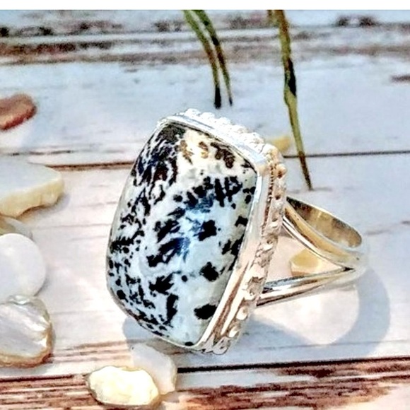 The Girl With Kaleidoscope Eyes Jewelry - Wyoming Medicine Bow Plume Agate Sterling Silver Ring